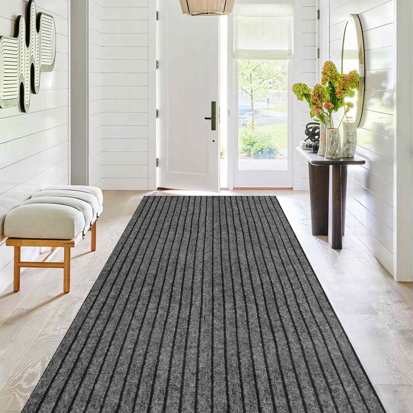 Runner Rug 4 ft x 35 ft with Non Slip Rubber Backing for Safety