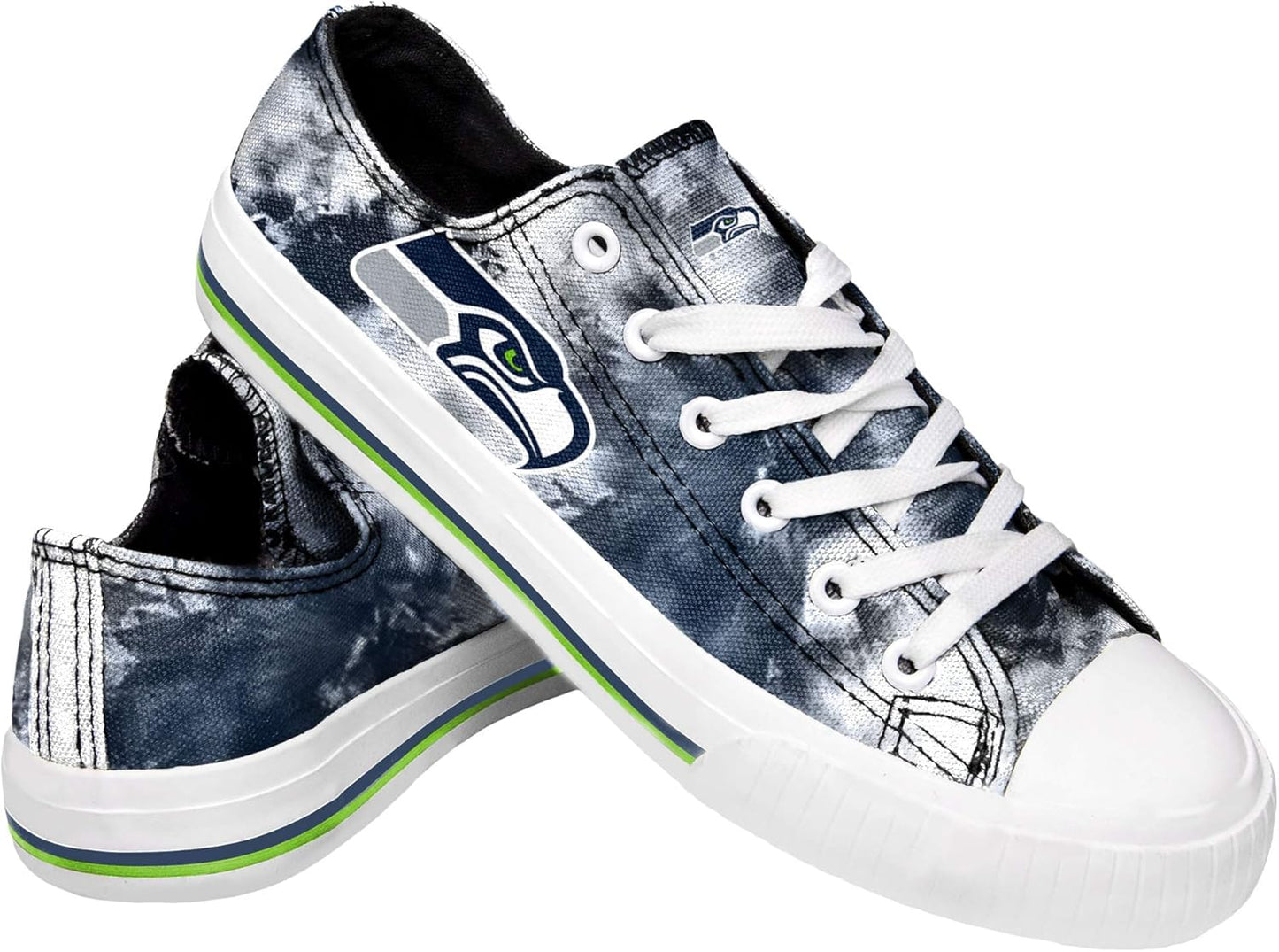 FOCO Women's NFL Team Logo Glitter Low Top Sneakers for Fans