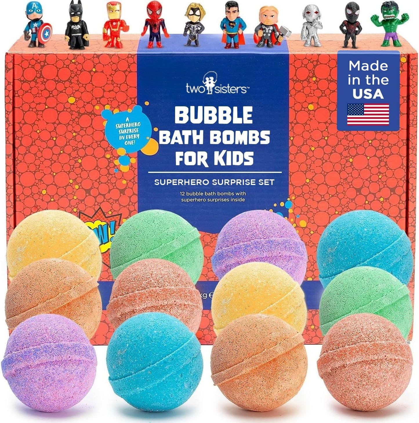 Superhero Boys Bath Bombs with Surprise Toys for Kids Fun