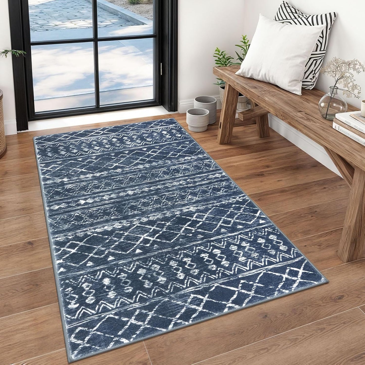 KUTA 3x5 Boho Area Rug for Living Room and Kitchen Decor