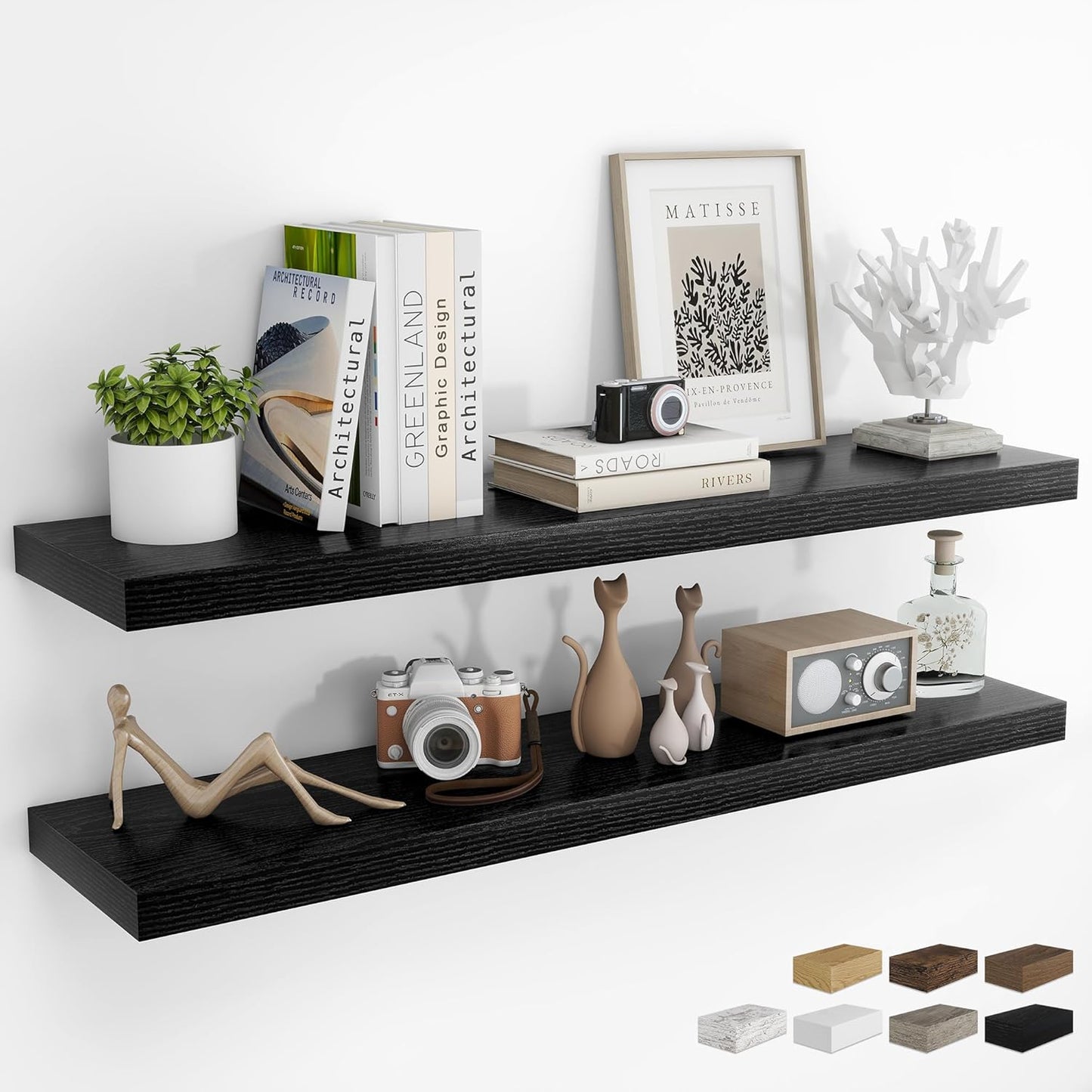48Inch Floating Shelves for Wall - Rustic Wood Storage Solution