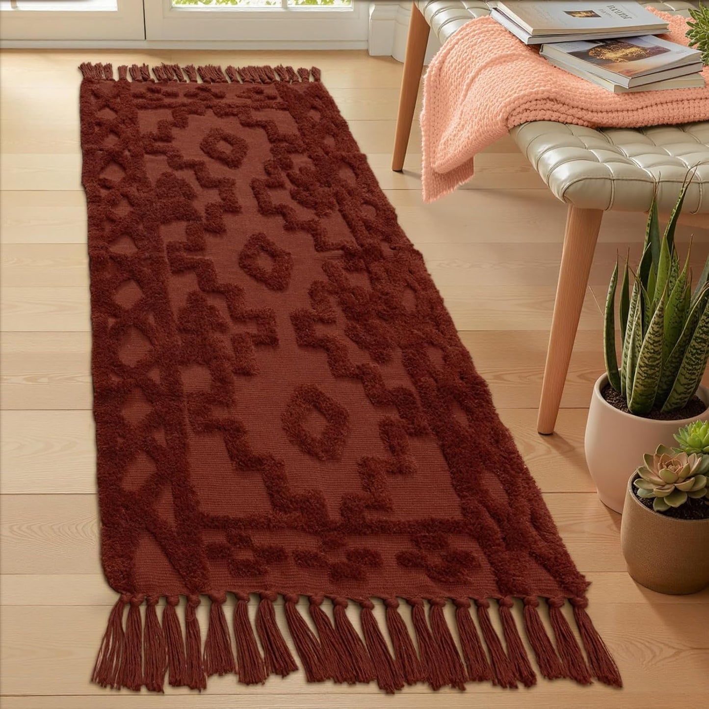 Uphome Boho Runners for Hallways - Stylish Cotton Rug