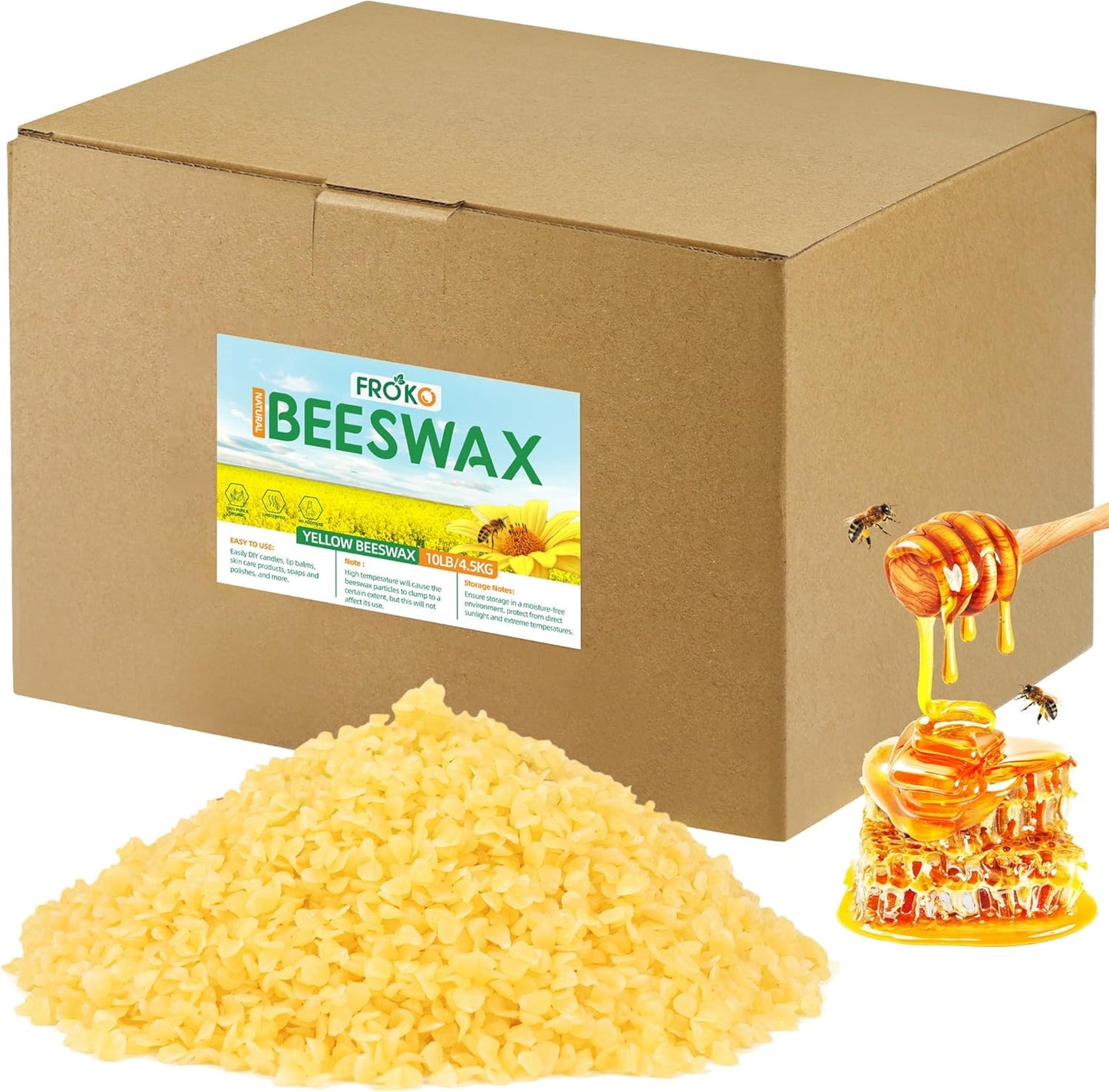 Organic Beeswax Pellets for Candle Making and DIY Projects