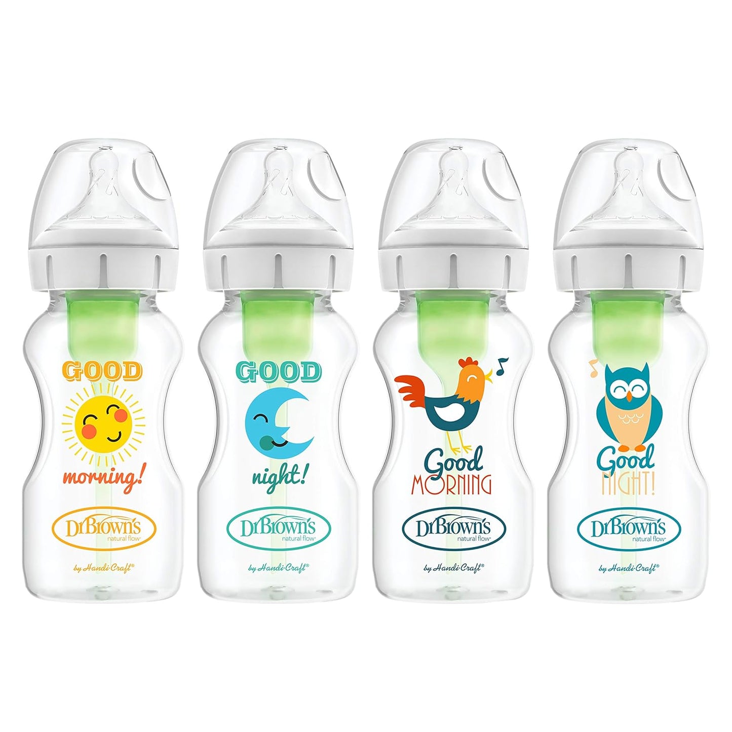 Dr. Brown's Anti-Colic Bottles, 9 oz, 4 Pack - Gentle Flow for Happy Babies