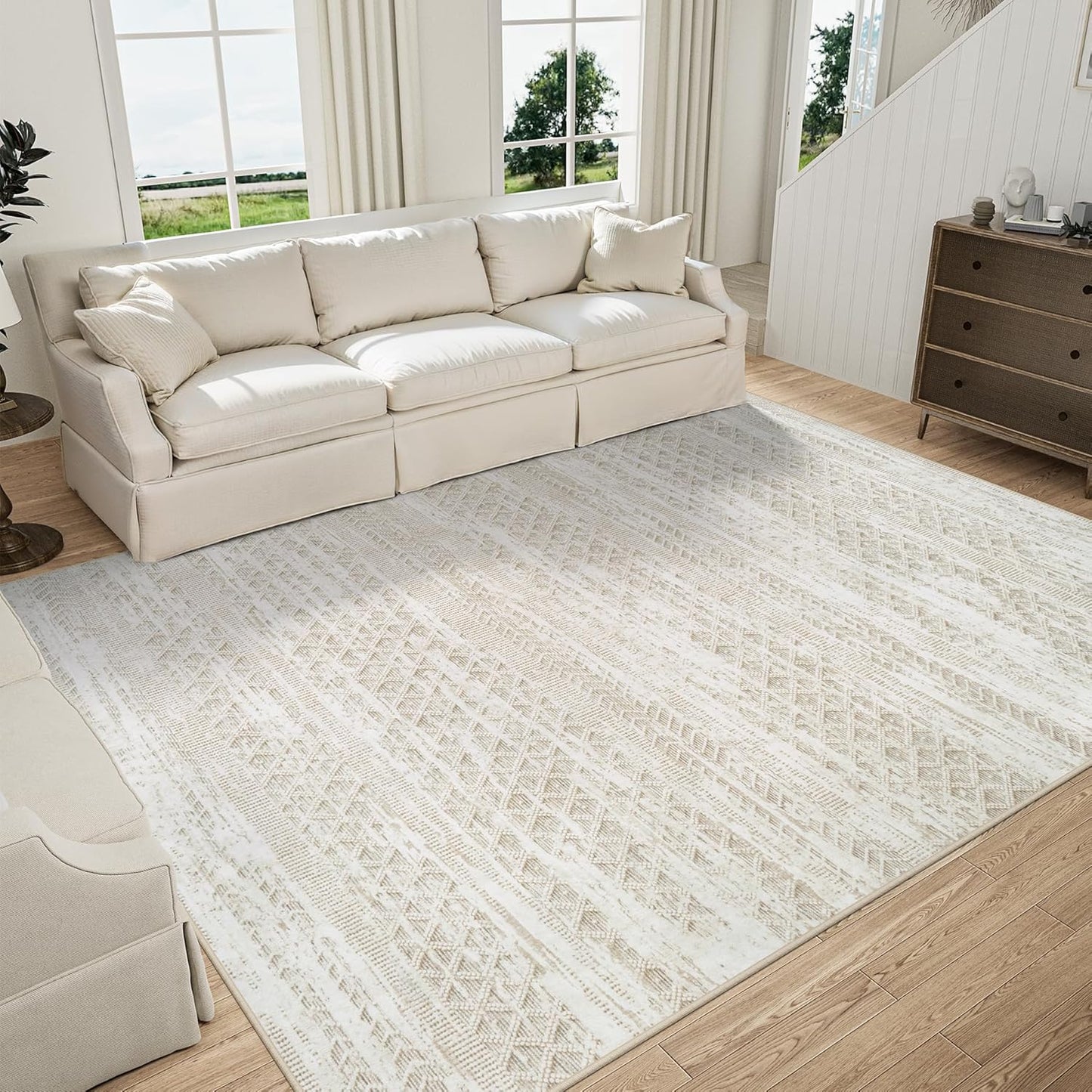 Large Machine Washable Area Rugs 9x12 for Living Room Decor