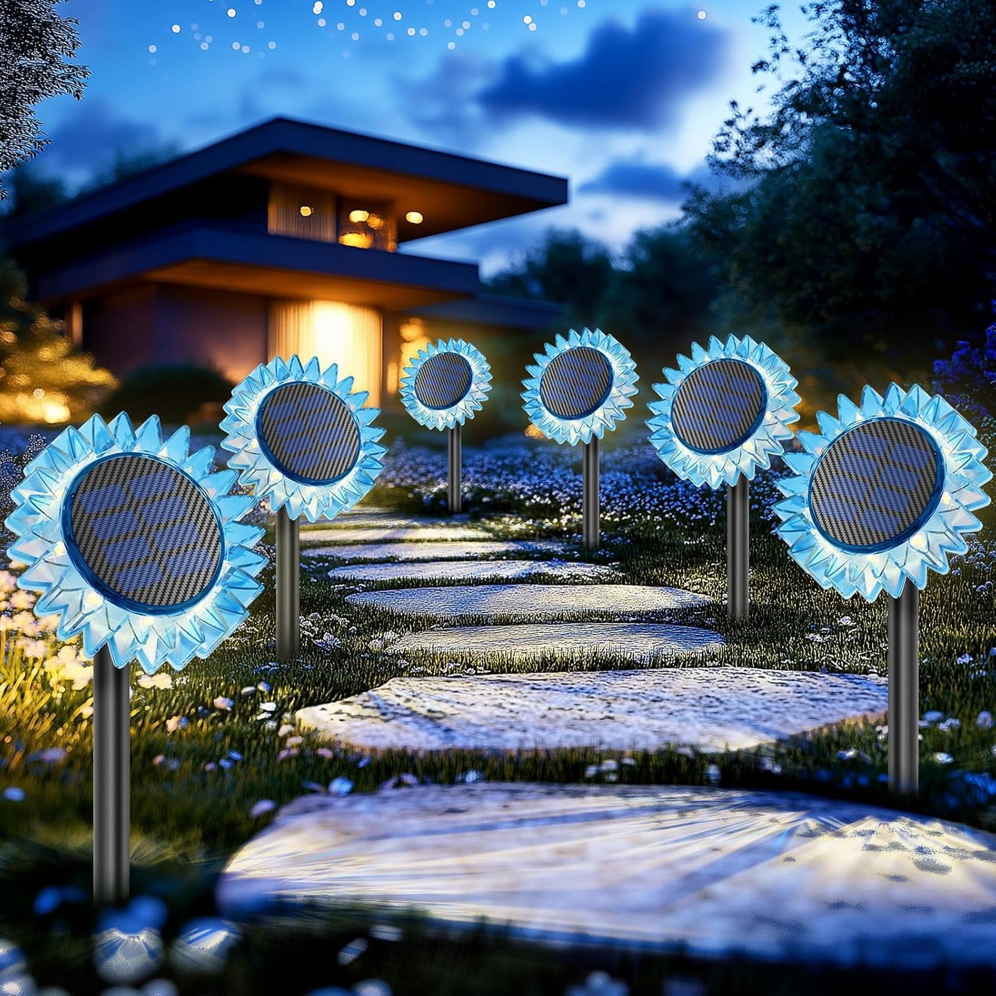 Solar Sunflower Lights - Upgraded 2-in-1 Garden Decor Lights