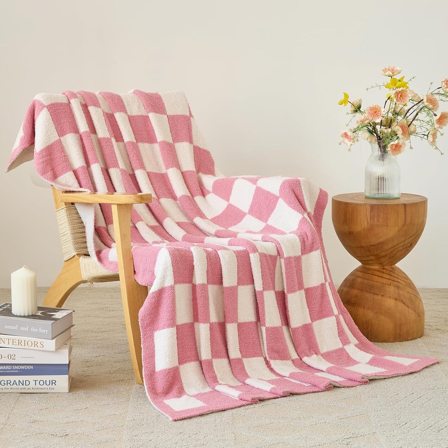 Checkered Blanket for Couch Bed, Cozy Soft Throw Blanket