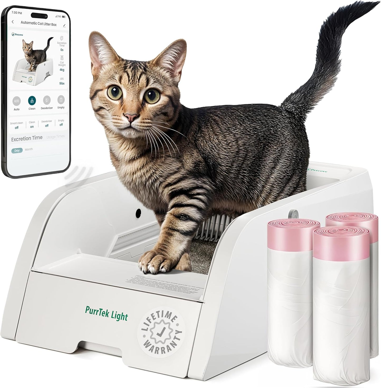 Automatic Self Cleaning Litter Box with Smart App Control