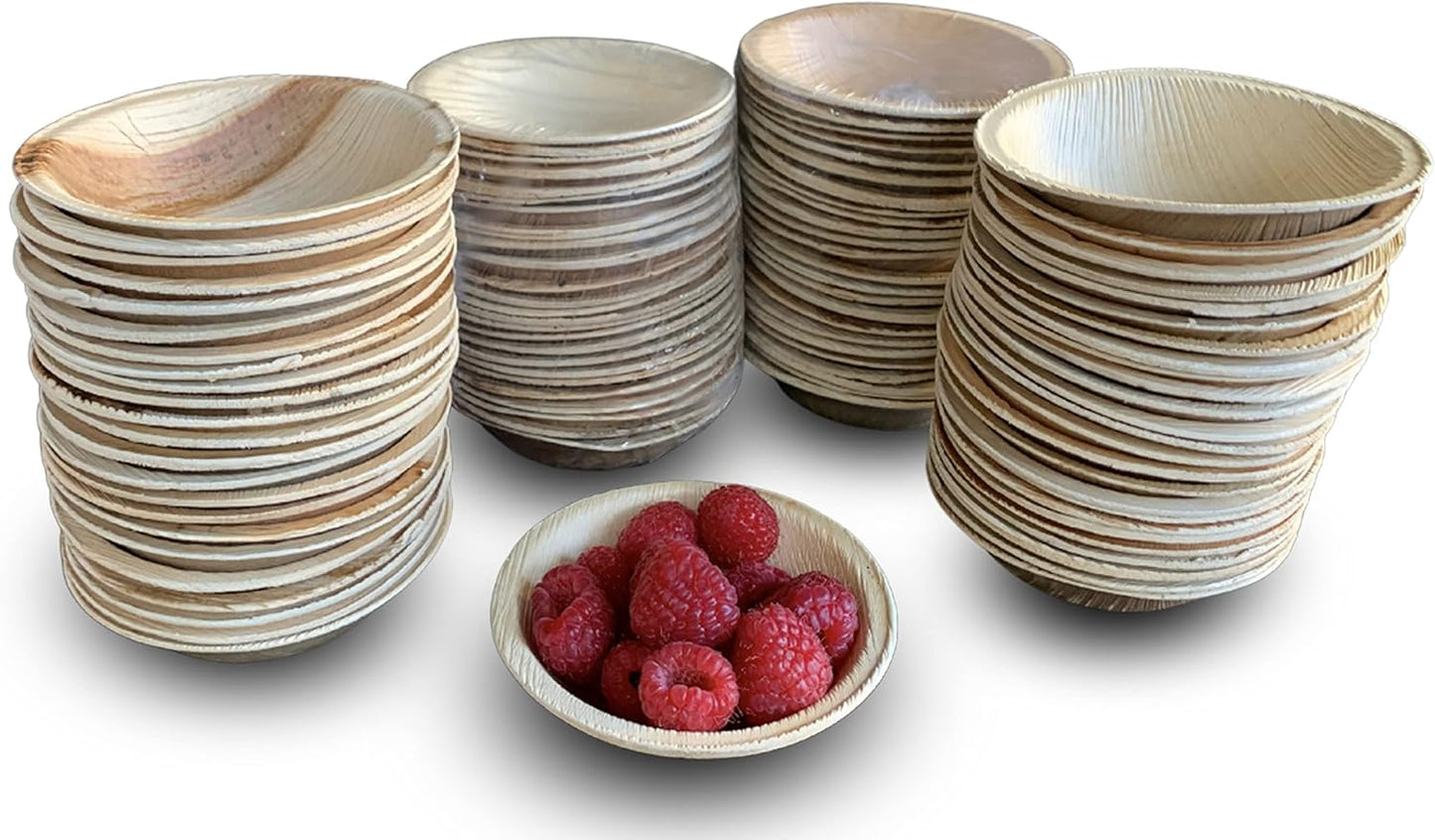 Raj Disposable Palm Leaf Bowls - Eco-Friendly Dinnerware Pack