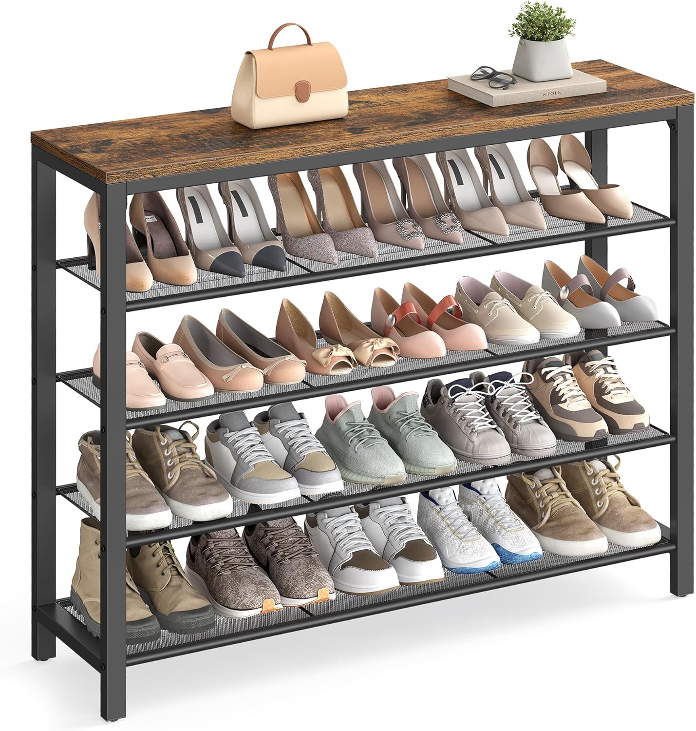 VASAGLE 5-Tier Shoe Rack for Entryway and Hallway Storage