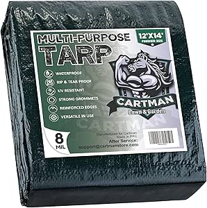 CARTMAN Waterproof Heavy Duty Poly Tarp 12x14 Feet for Camping