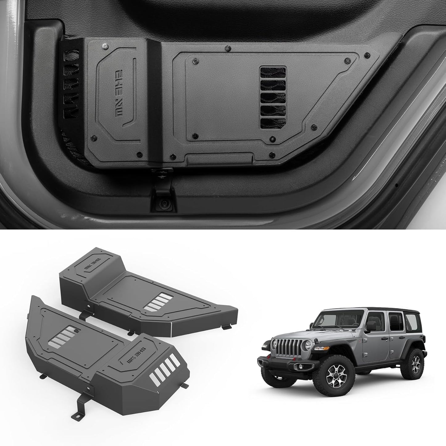 Metal Rear Door Pocket Storage Box for 2018-2024 Jeep Wrangler