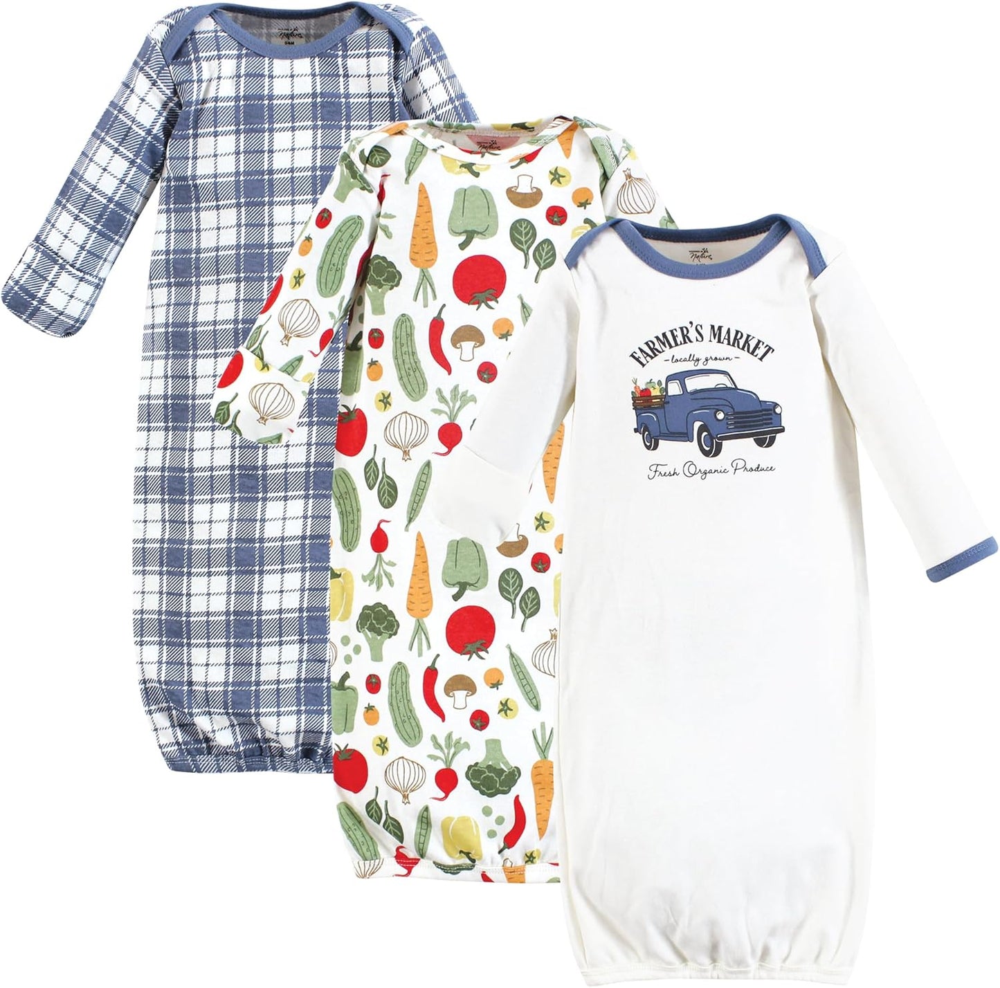 Touched by Nature Unisex Baby Organic Cotton Gowns for Comfort
