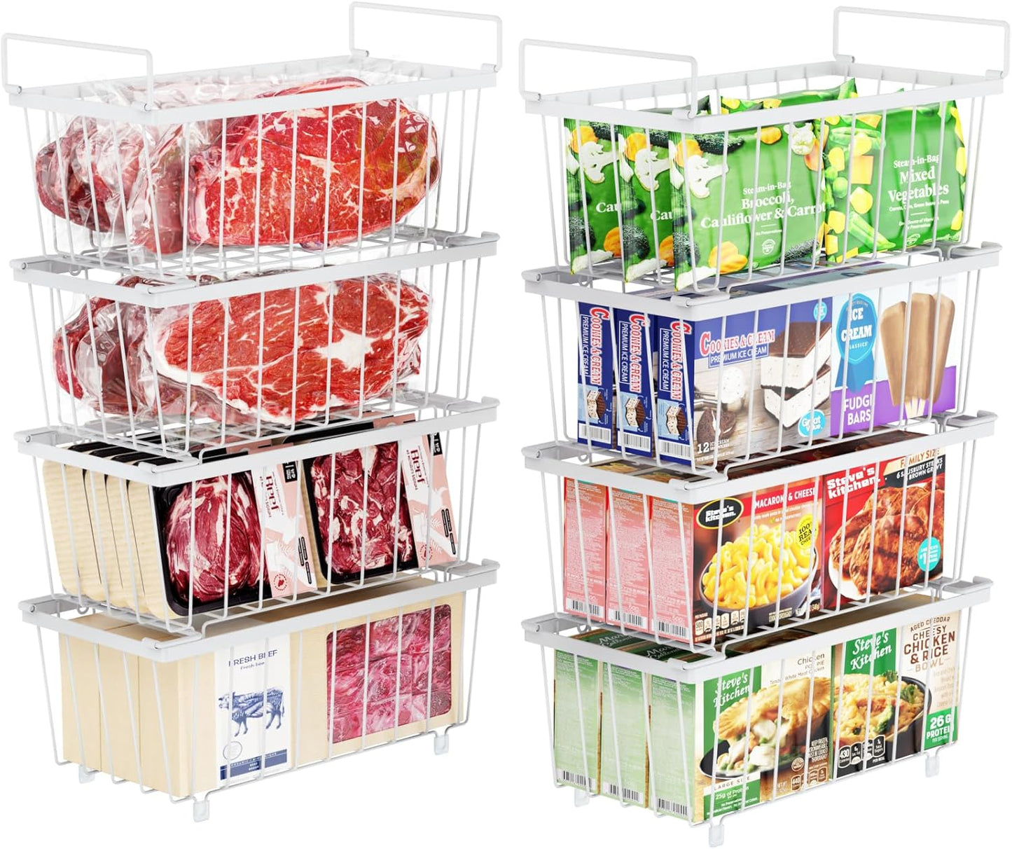 iSPECLE Chest Freezer Organizer Bins for Efficient Storage
