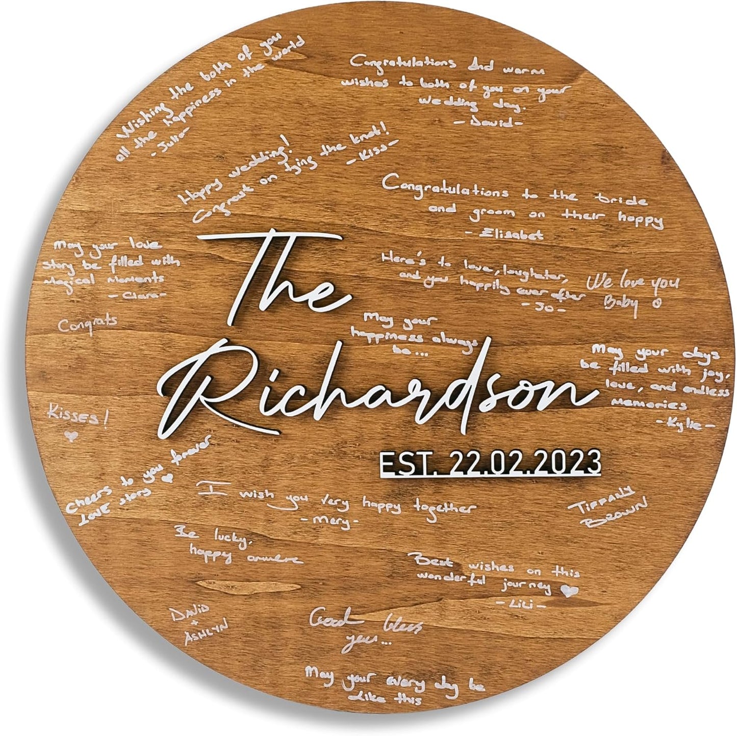 Personalized Wooden Wedding Guestbook Sign for Couples