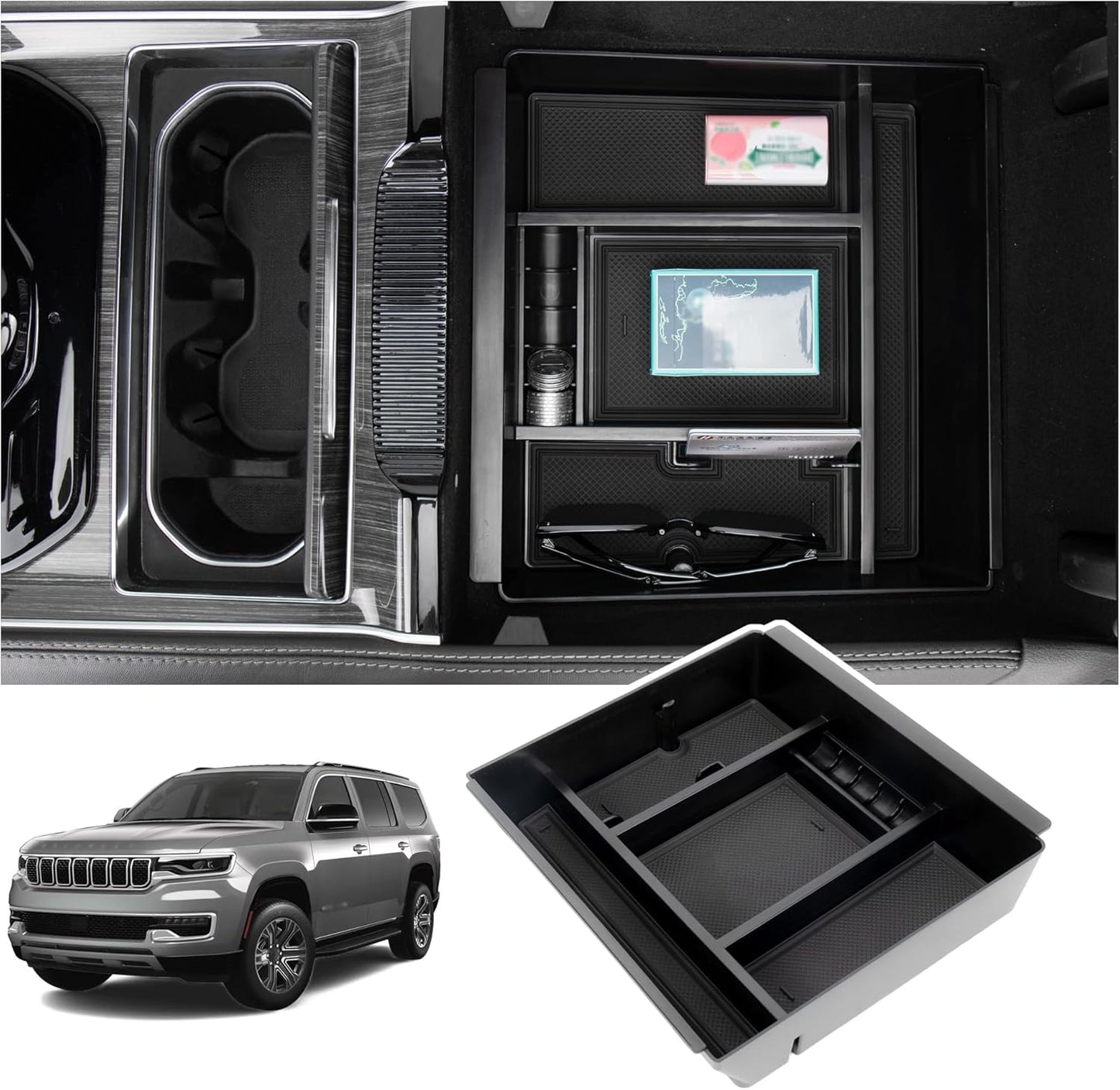 Center Console Organizer for 2022-2025 Jeep Wagoneer and Grand