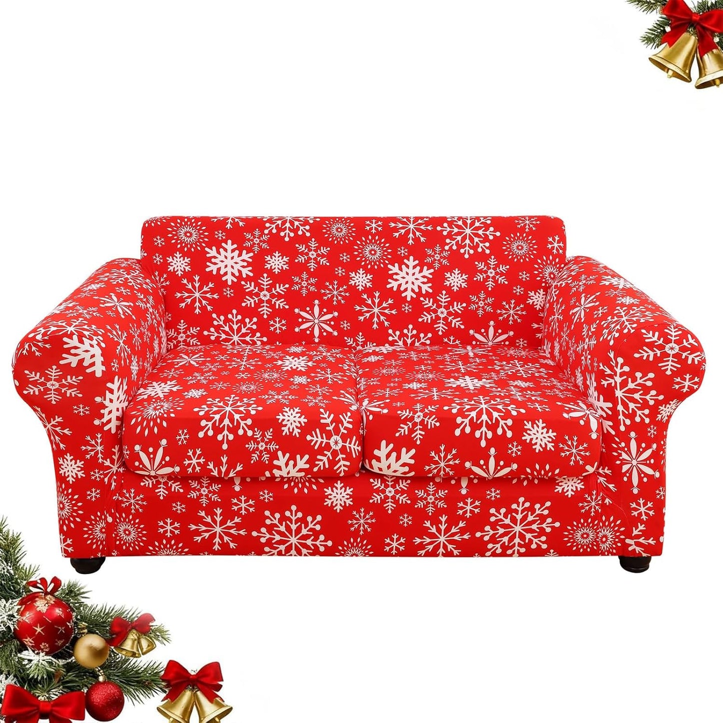 Hyha Couch Cover for Loveseat with Floral Pattern and Stretch