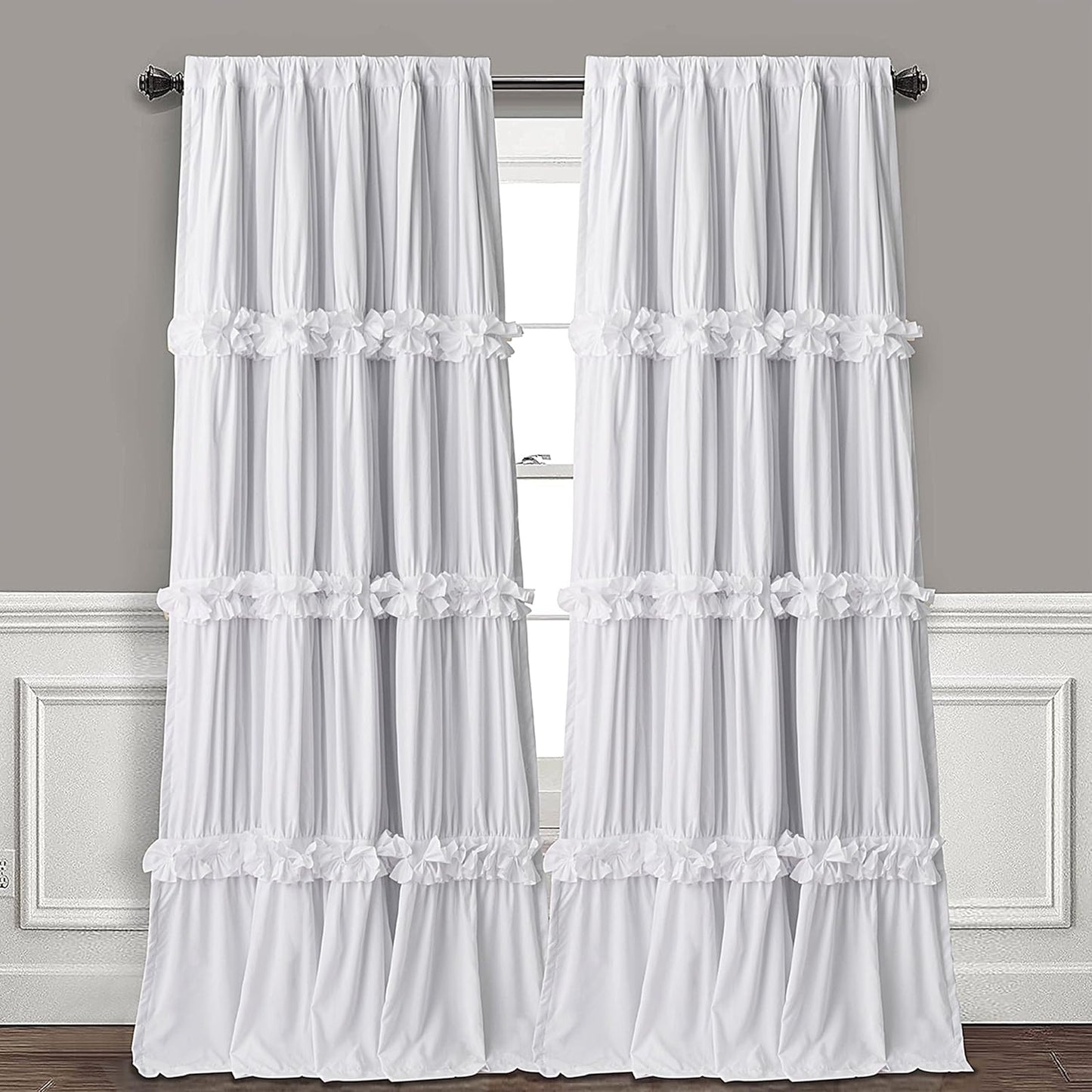 Thermal Insulated Blackout Window Curtains with Butterfly Flowers
