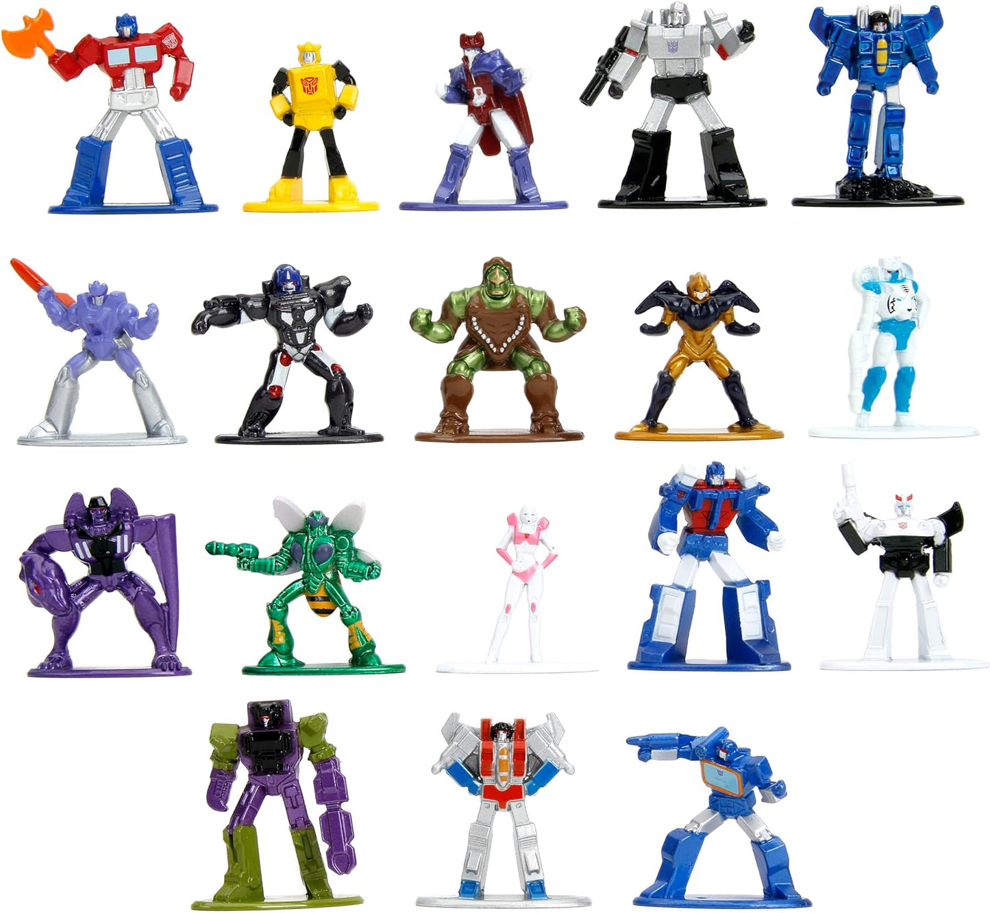 Jada Toys Transformers 1.65 Die-Cast Figures 18-Pack - Nano Metalfigs Fun for All!