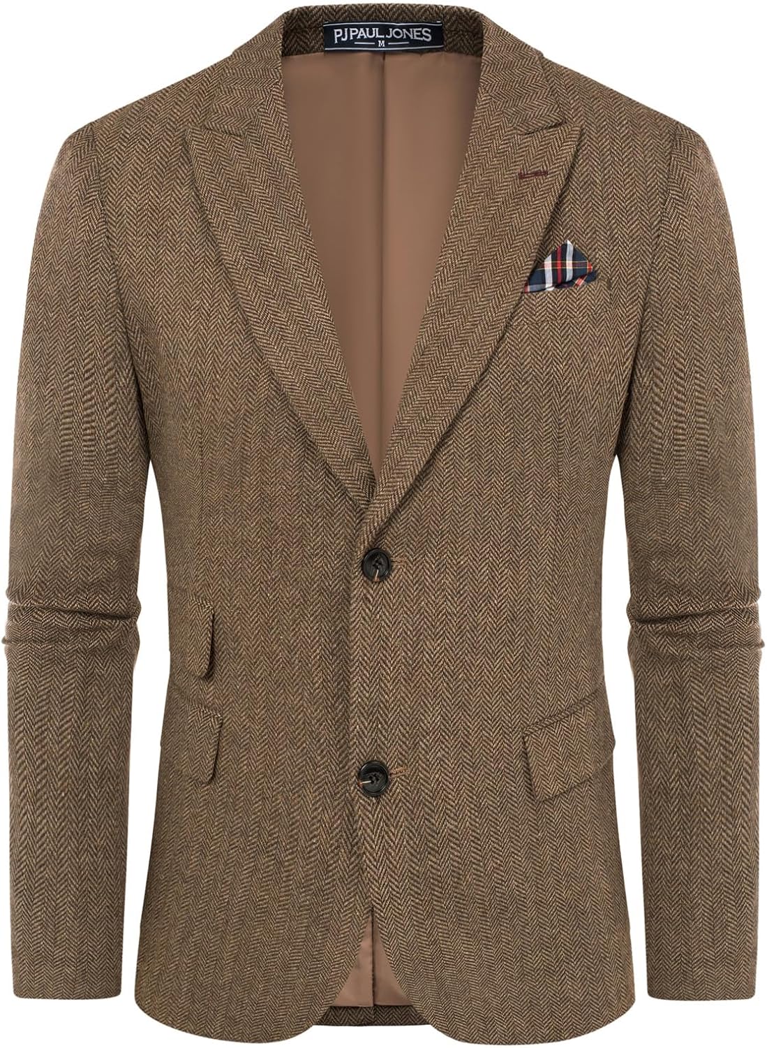 Men's Tweed Blazer Wool Herringbone Sport Coat for Vintage Style