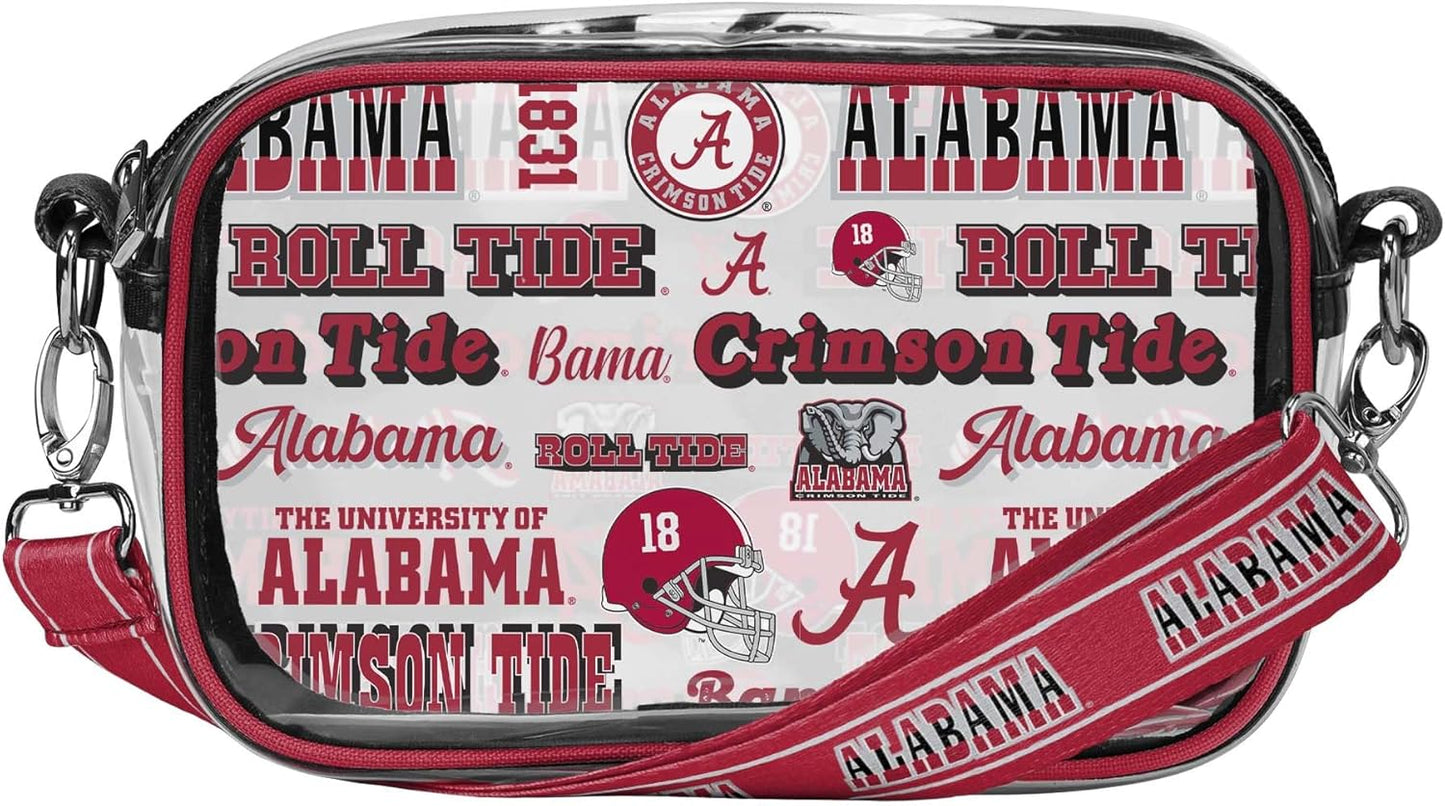 FOCO NCAA College Team Logo Stripe Clear Crossbody Bag Review