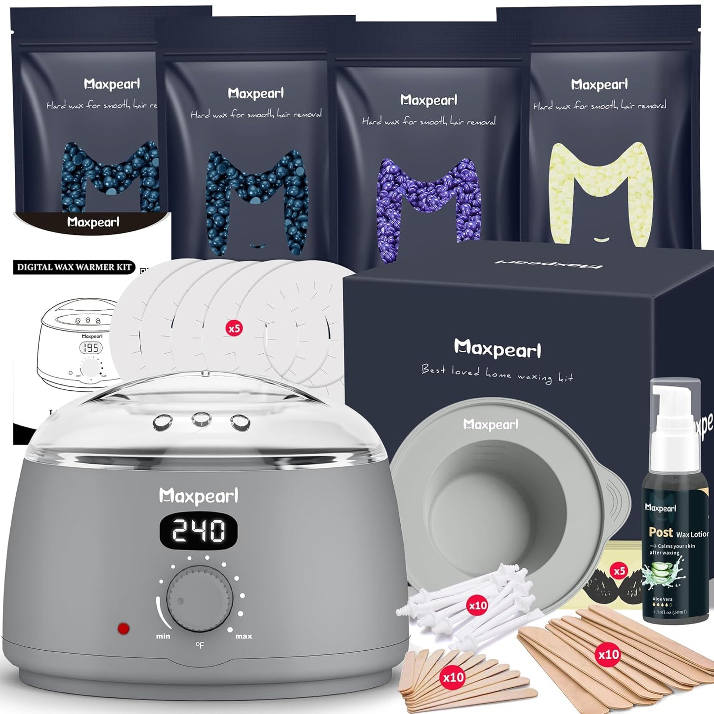 Maxpearl Hair Removal Waxing Kit for Men - Precision & Ease