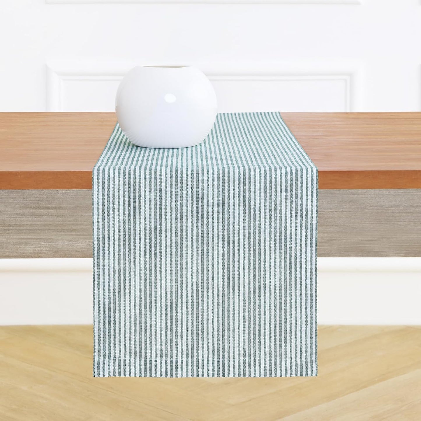 Elegant 100% Pure Linen Striped Table Runner for Dining Tables