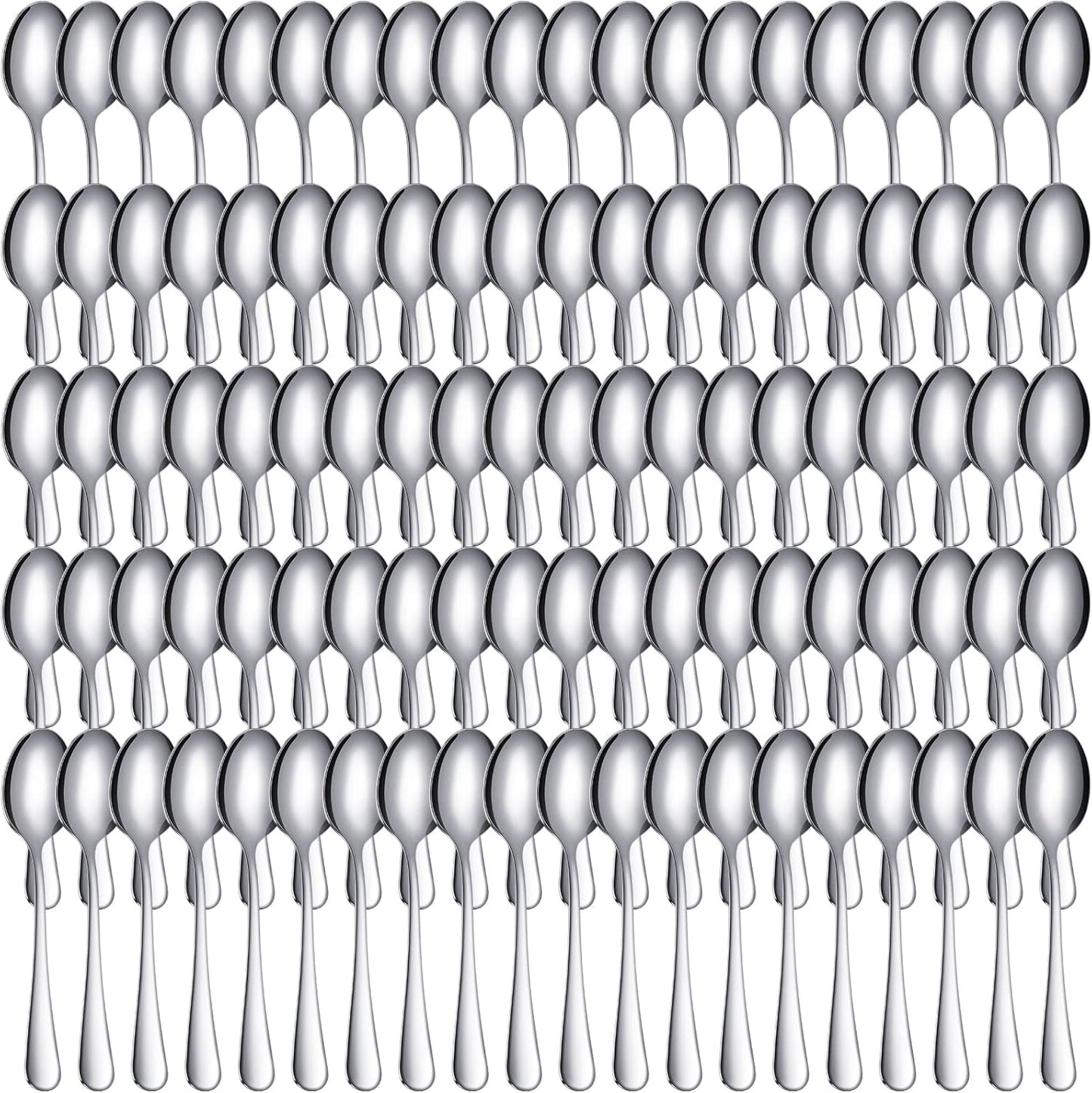 100 Pcs Demitasse Espresso Spoons by Meanplan - Classic Silver