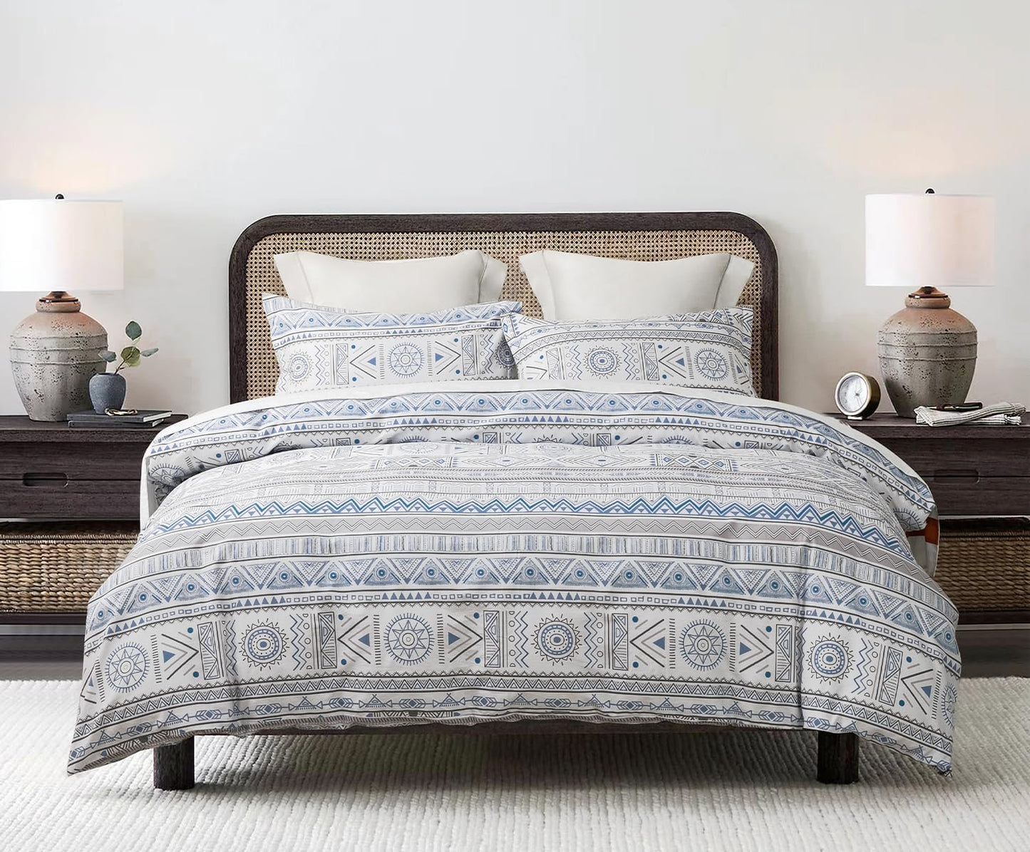 Boho Chic Striped King Size Duvet Cover Set for Cozy Sleep