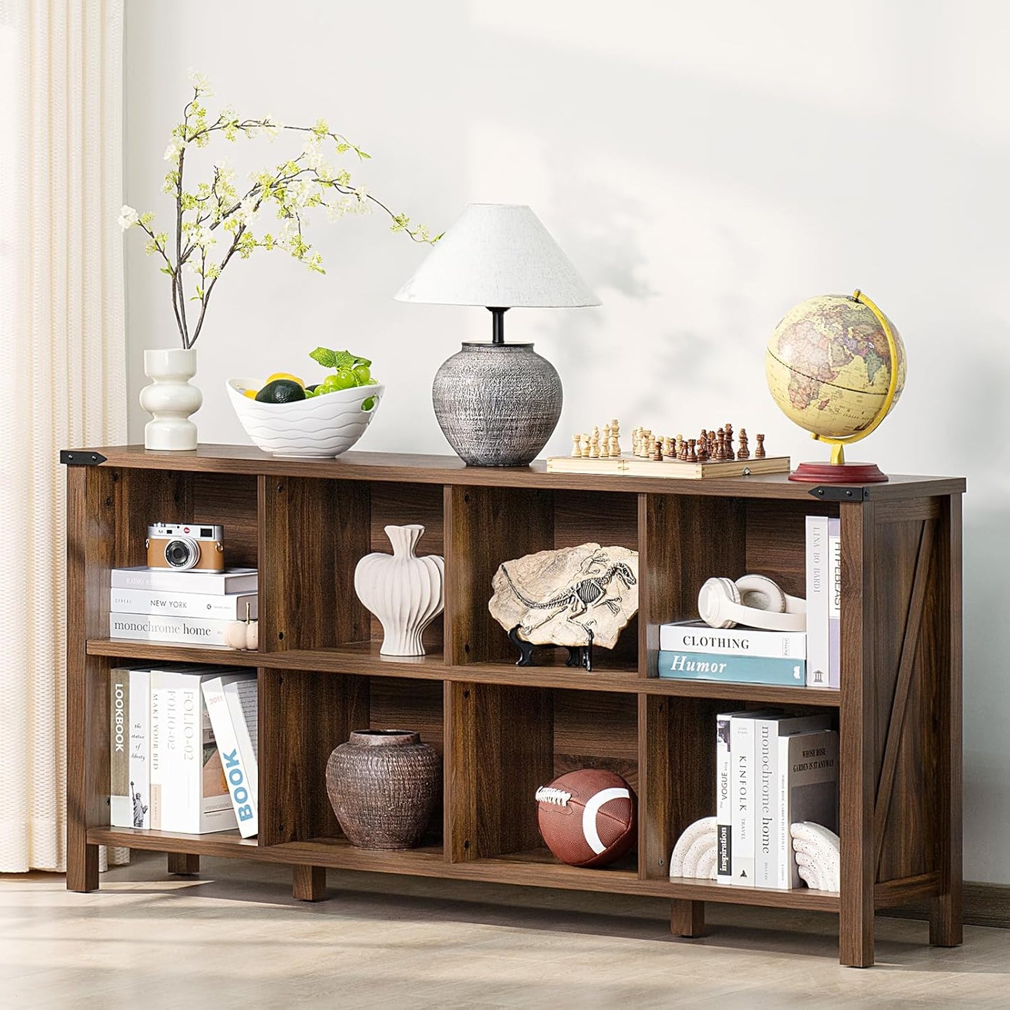 8 Cube Book Shelf for Rustic Storage and Display Needs