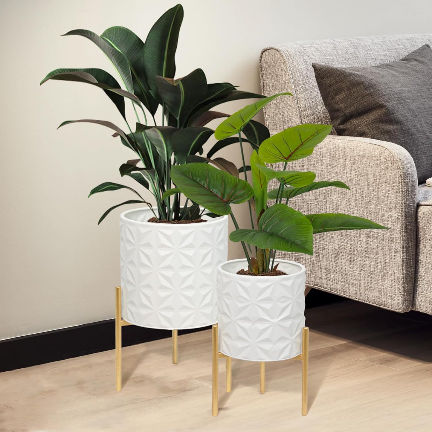 ARNIS Modern Planter Pots Set of 2 Large Decorative Planters