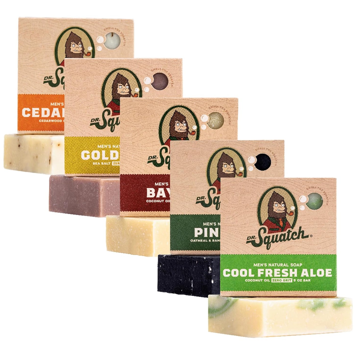 Dr. Squatch Natural Bar Soap for Men - 5-Pack of Fresh Scents