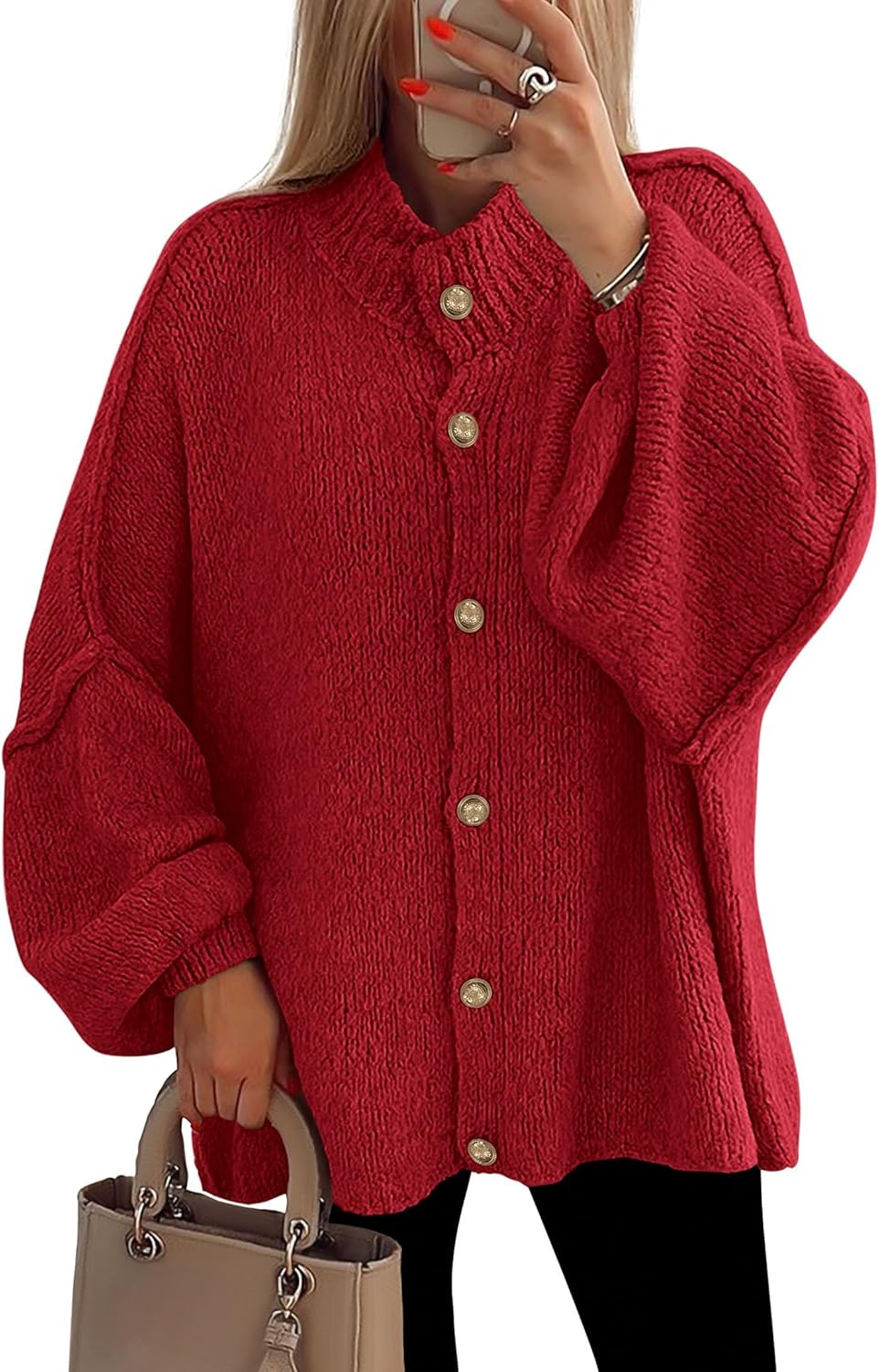 PRETTYGARDEN Women's Winter Button Down Cardigan Sweater Jacket