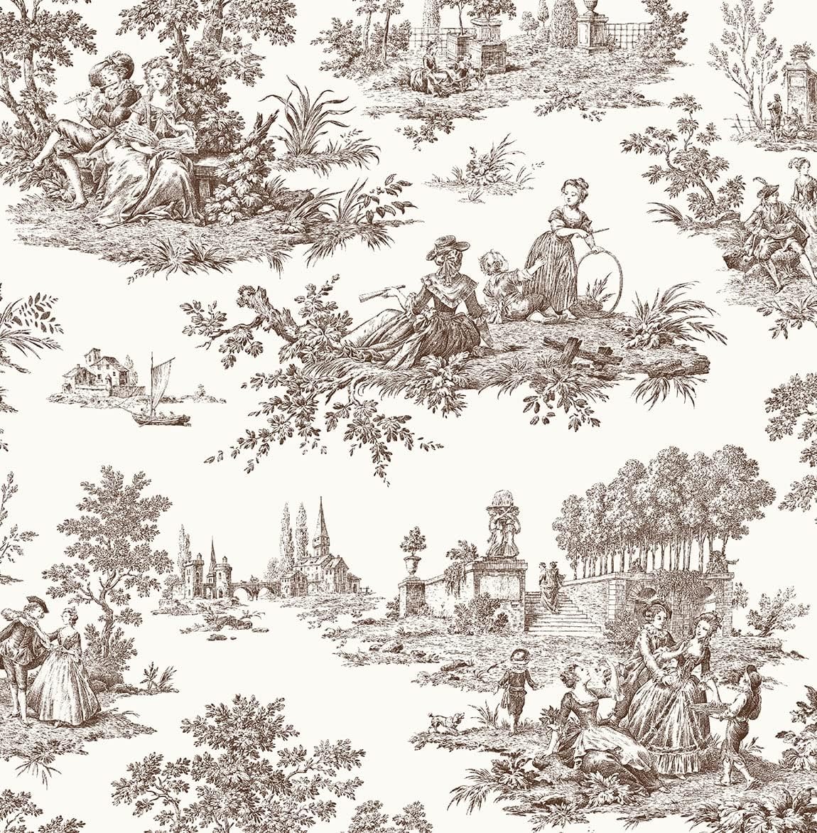 NextWall Chateau Toile Peel and Stick Wallpaper for Easy Decor
