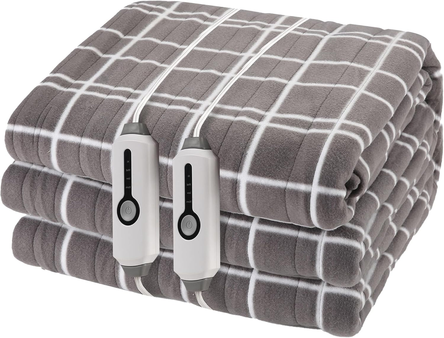Electric Heated Blanket Queen Size with Dual Control & Safety