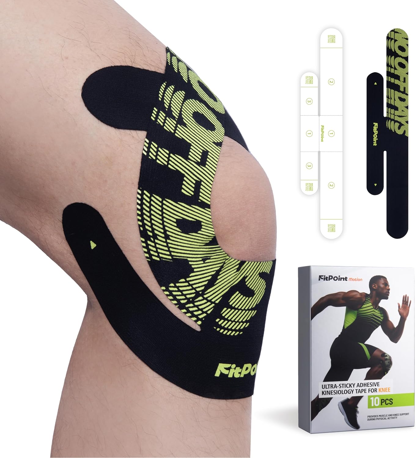 Motion Precut Kinesiology Tape for Knees - Pain Relief Support