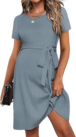 Ekouaer Women's Maternity Dress for Casual Pregnancy Style