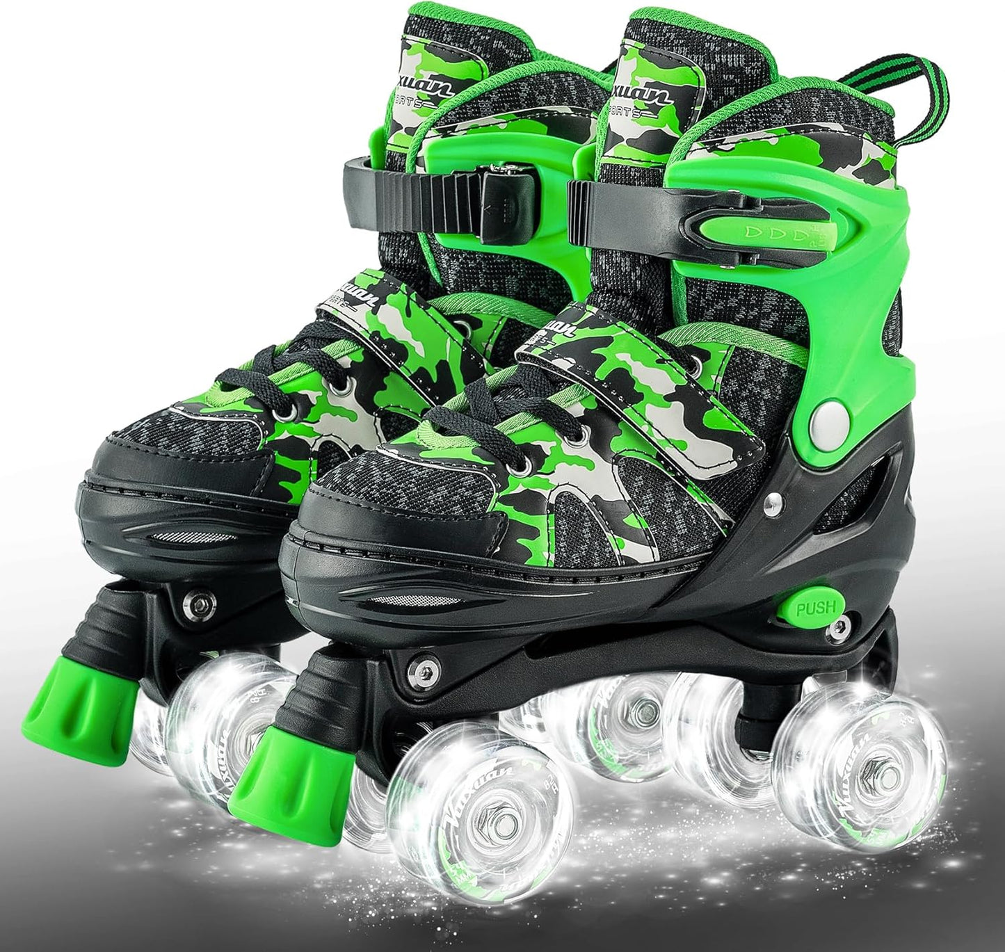 Kuxuan Skates Adjustable Roller Skates with Light Up Wheels