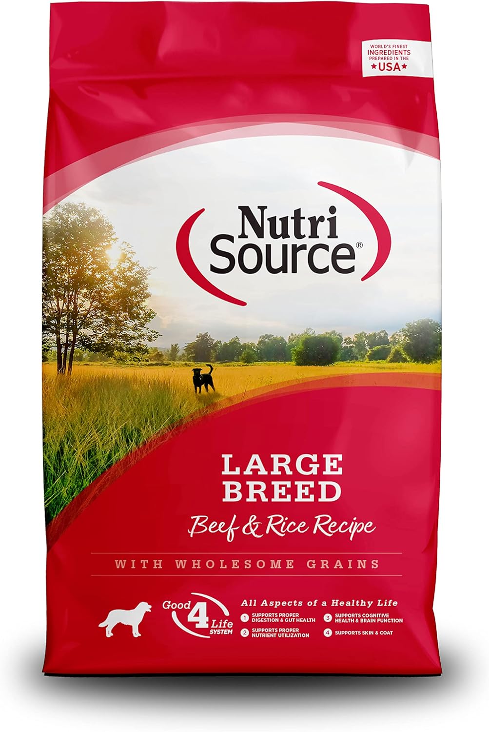 NutriSource Dry Dog Food for Large Breeds, Beef and Rice 26LB