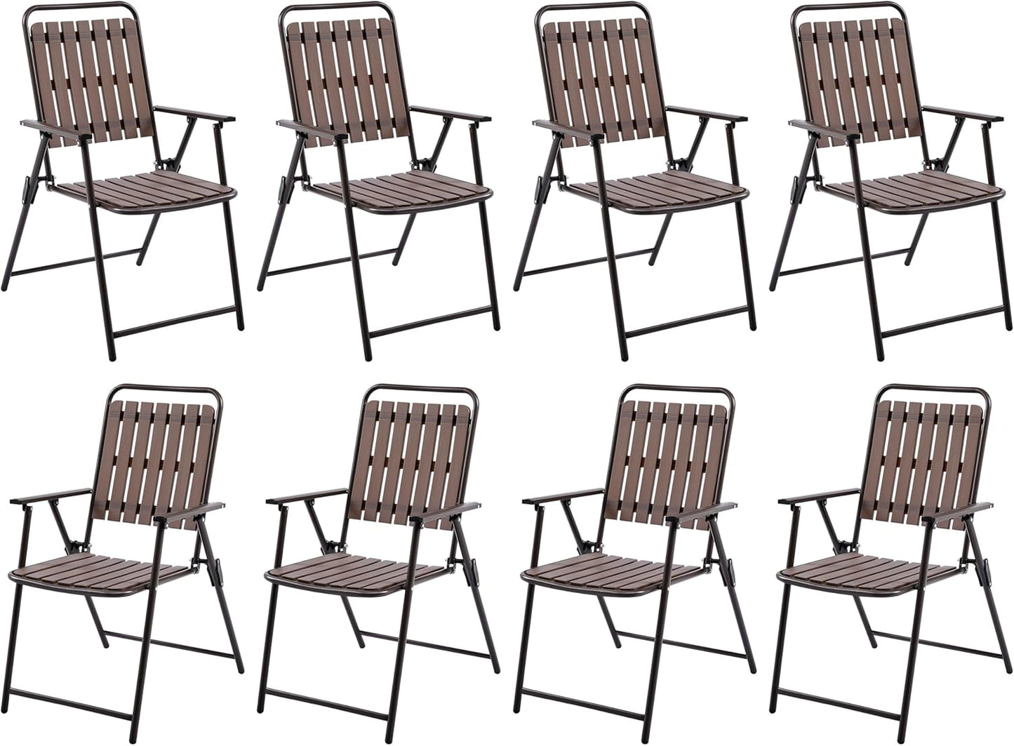 Yaheetech Folding Patio Chair Set of 8 for Outdoor Dining