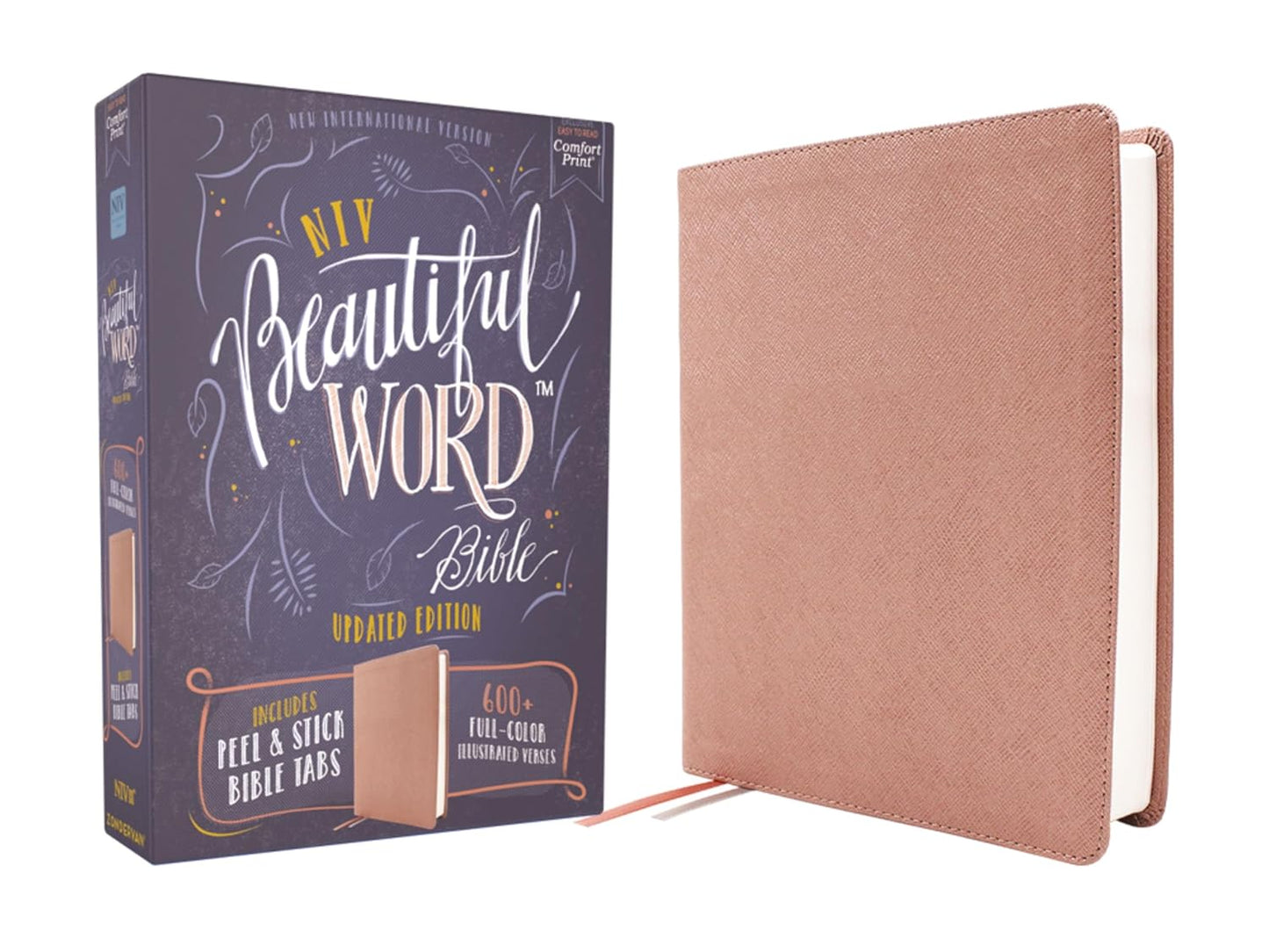 NIV Beautiful Word Bible with Peel/Stick Tabs in Leathersoft