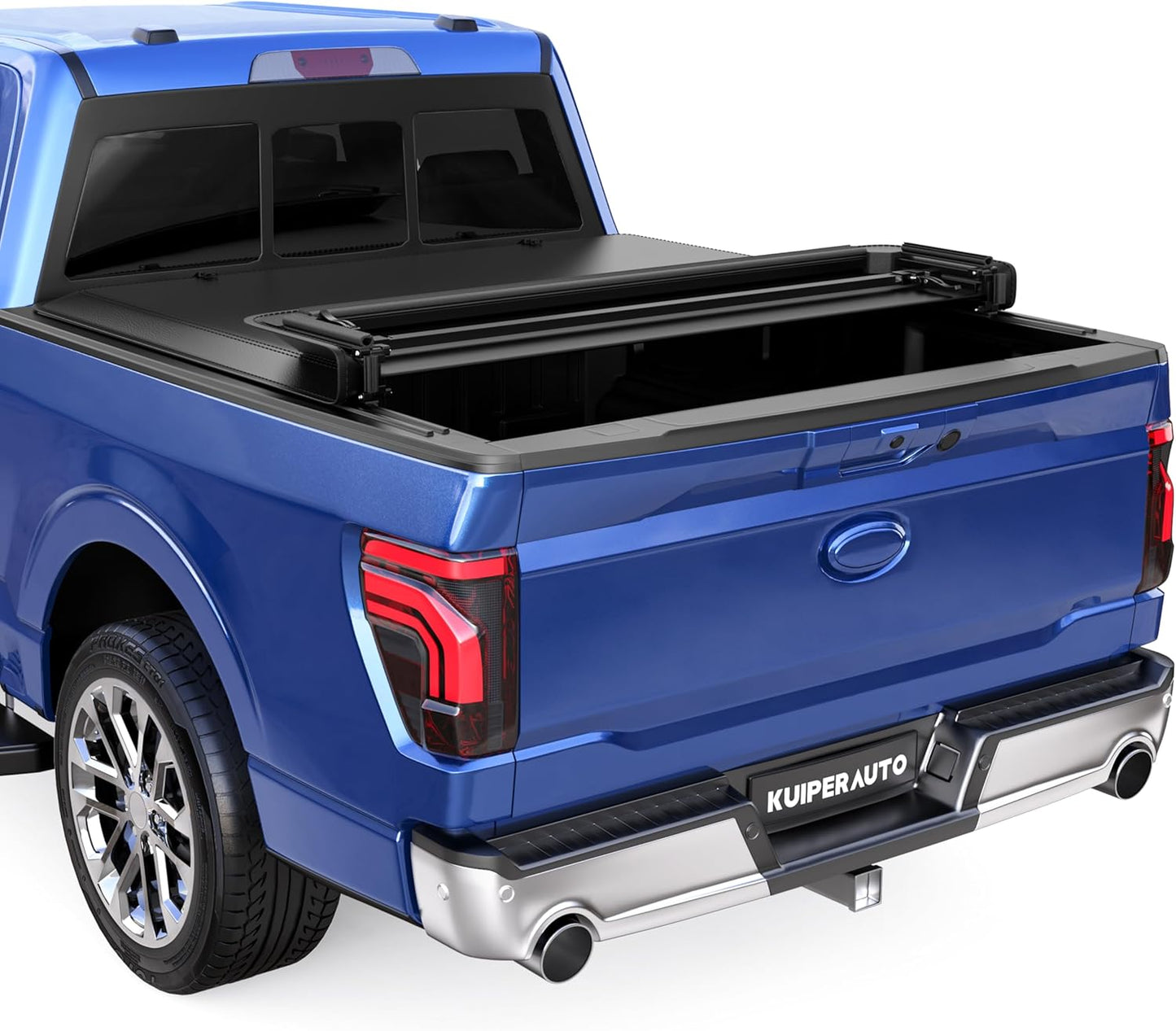 Quad 4-Flip Soft Flip Truck Bed Tonneau Cover for Ford F150