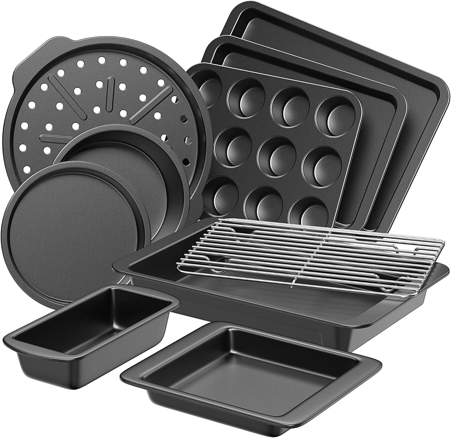 HONGBAKE Bakeware Sets - 10 Piece Nonstick Oven Pan Set