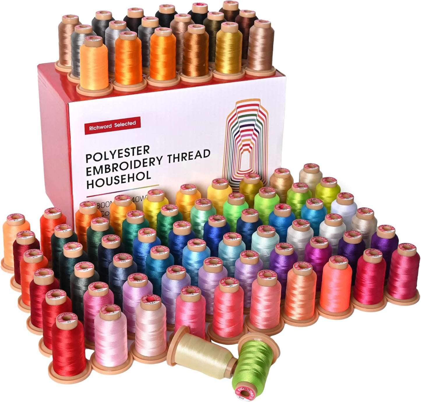 Richword 800M 80 Colors Polyester Embroidery Thread Set
