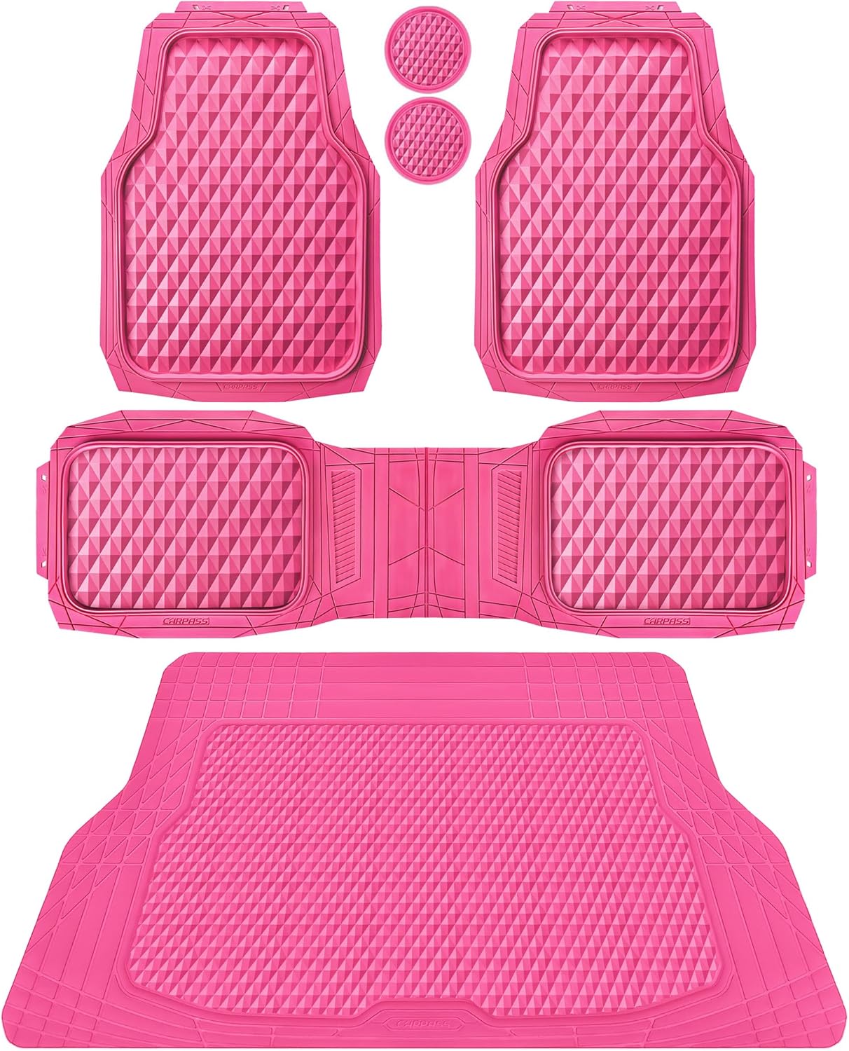 Heavy Duty Rubber Hot Pink Car Floor Mats for All Vehicles