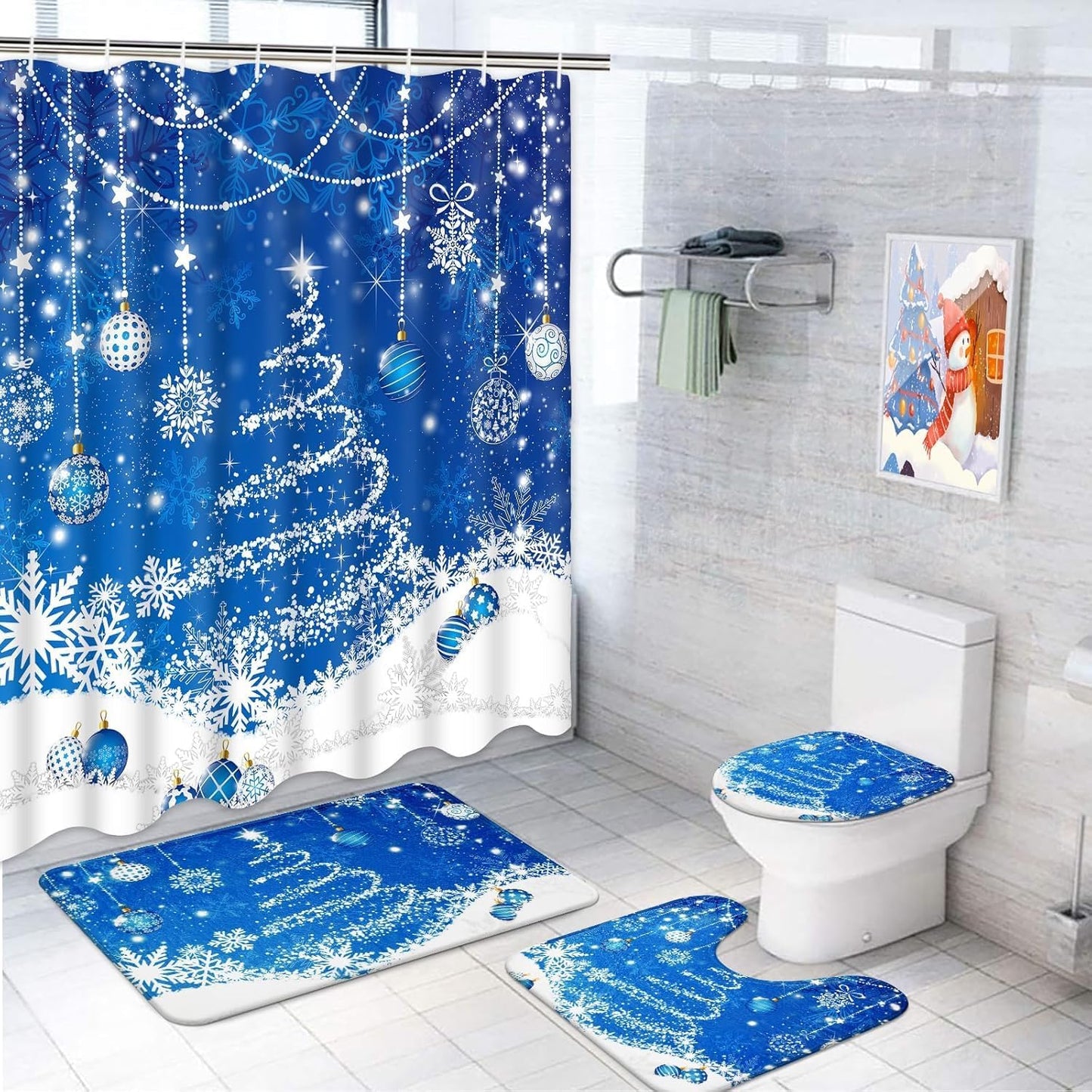 Glitter Winter Christmas Bathroom Set by Alishomtll