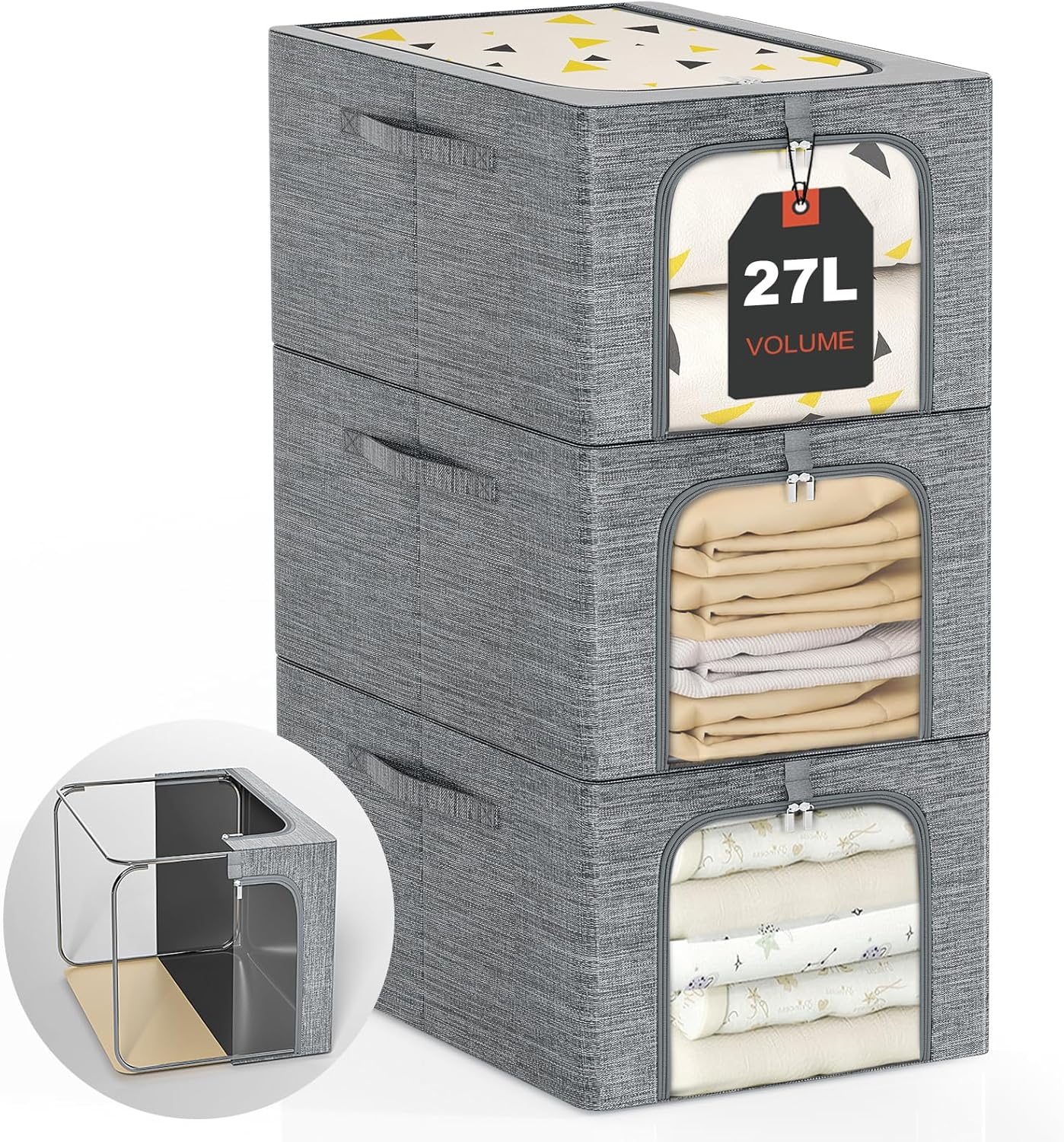 GoMaihe Clothes Storage Bins: Stackable Organizer for Closet