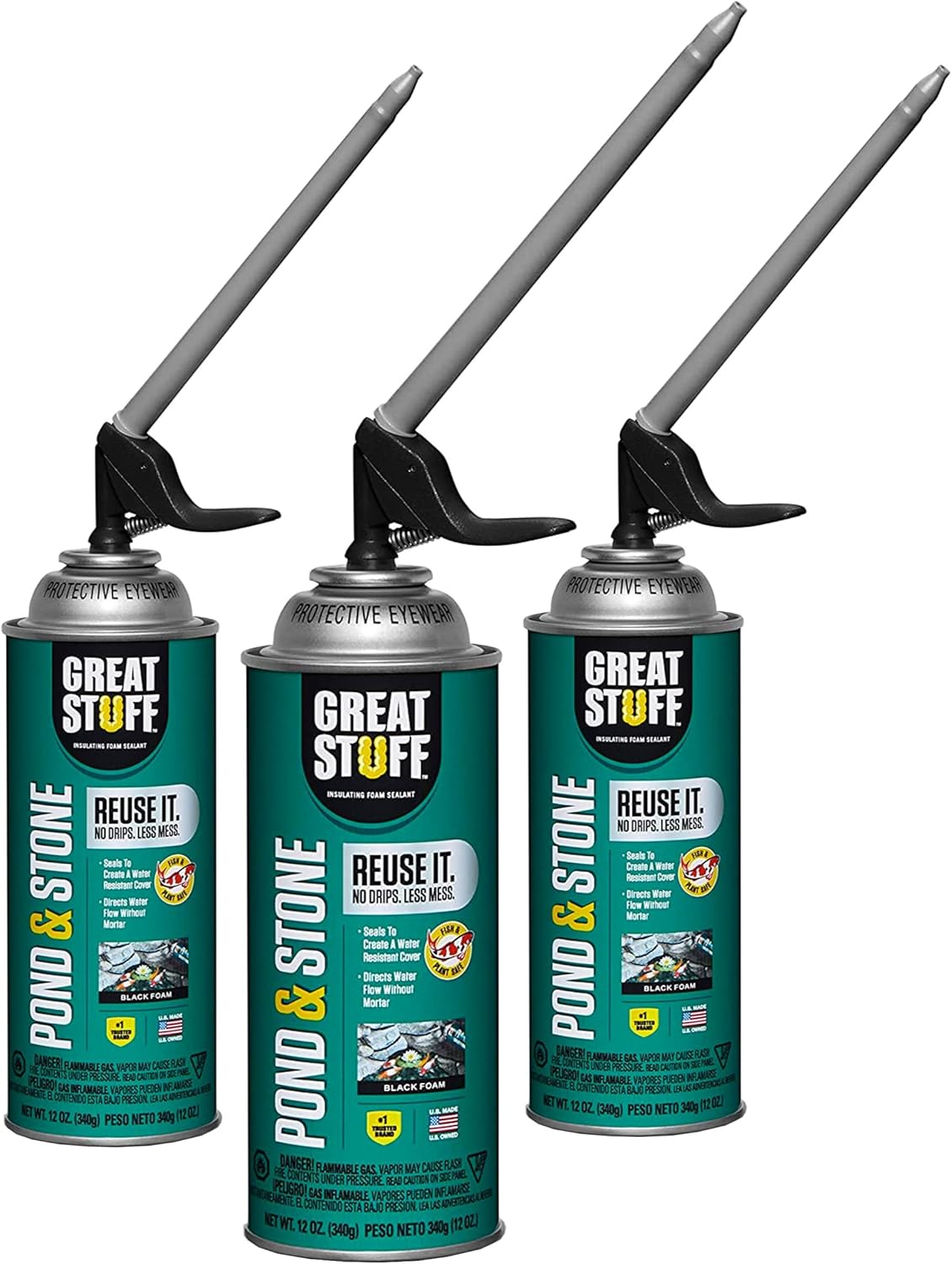 Great Stuff Insulation Expanding Foam Pond & Stone Gap Filler 3 Pack