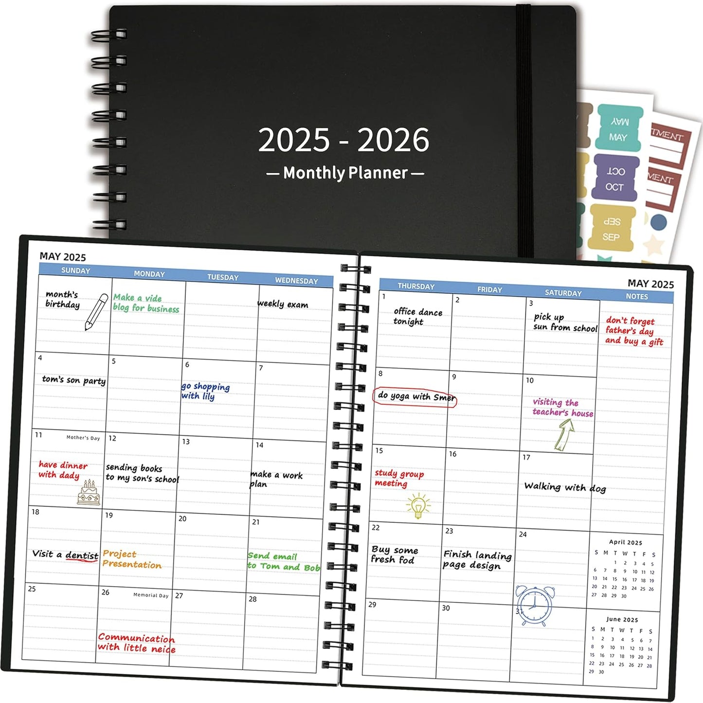 2025-2026 Academic Planner: 18-Month Jan-Jun with Tabs & Pocket