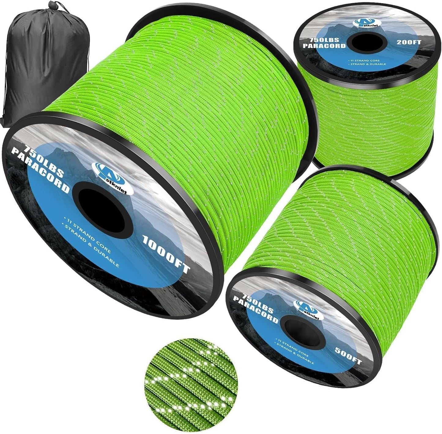 750Lb Reflective Paracord Rope for Camping and DIY Projects